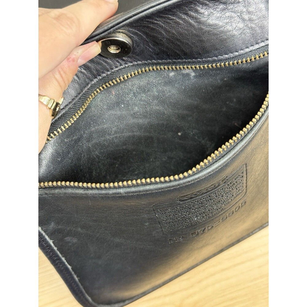 Vintage Coach Equestrian Slim Bucket Bag 9806 Shoulder Bag Black Leather Slouch - Picture 12 of 15